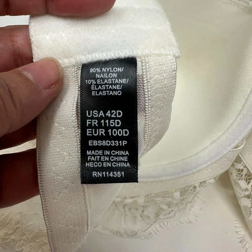 New York Elegance Bra Lace Gray 42D NEW